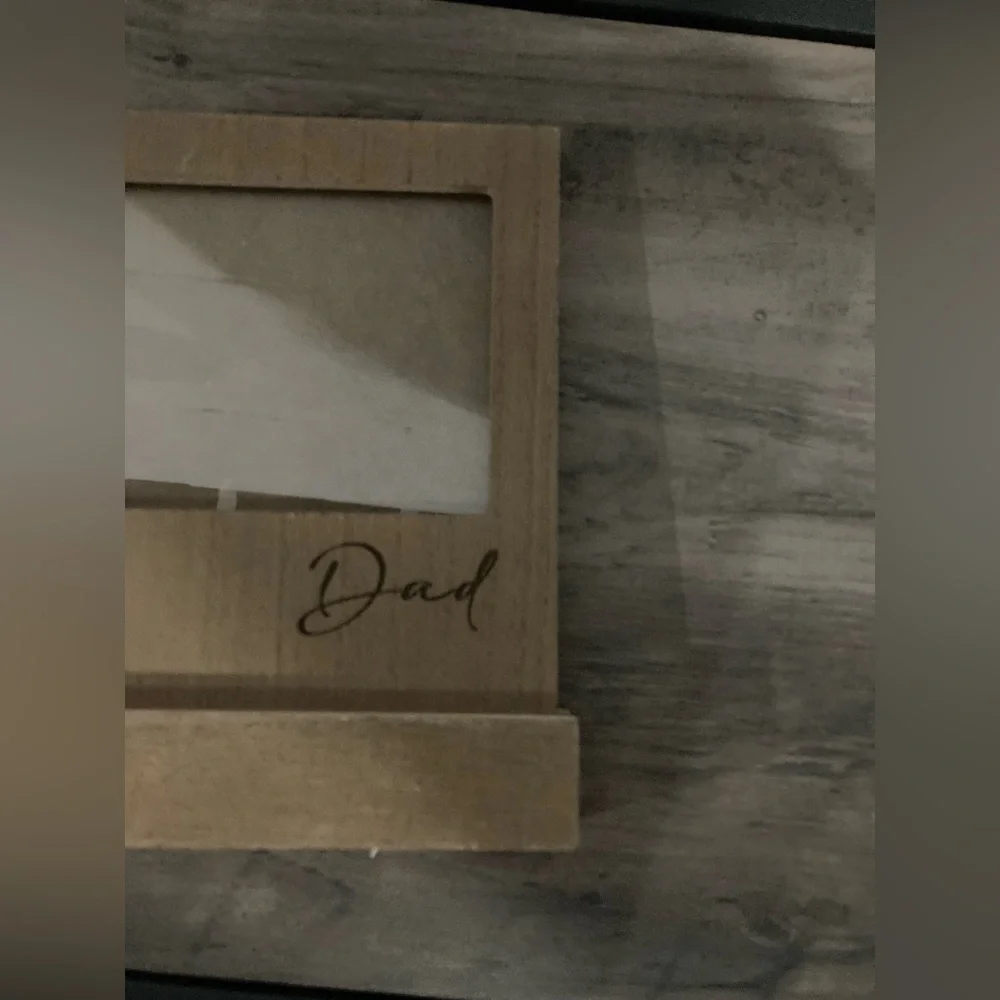 Set bundle 2 tabletop brown black faux wood picture photo frame dad Father’s Day